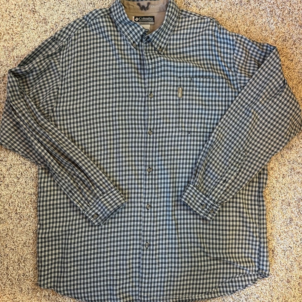 Columbia Men’s Button Down Black & Cream Plaid Flannel Long Sleeve Shirt XXL - Picture 11 of 11